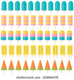 Nice colorful ornament of ice cream. Ice cream seamless pattern. 