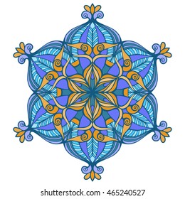 Nice colorful Vector Mandala. Geometric circle element.
