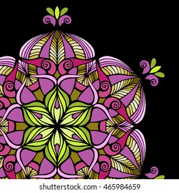 Nice colorful Vector Mandala. Geometric circle element.
