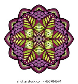 Nice colorful Vector Mandala. Geometric circle element.
