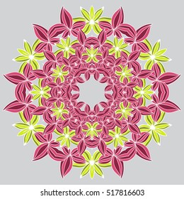 Nice colorful Vector Mandala. Geometric circle element.