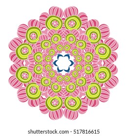 Nice colorful Vector Mandala. Geometric circle element.
