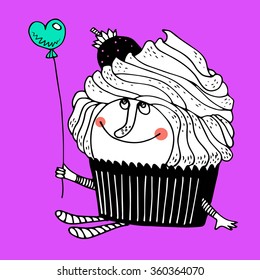 Nice comic cartoon character of Cupcake.