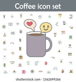 Nice conversation for coffee colored icon. Coffee icons universal set for web and mobile