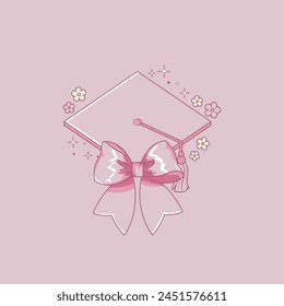  Nice coquette style illustration on graduation theme 
