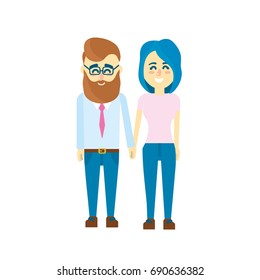 nice couple with hairstyle design