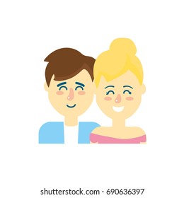 nice couple with hairstyle design
