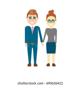 nice couple with hairstyle design
