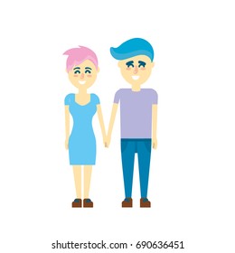 nice couple with hairstyle design