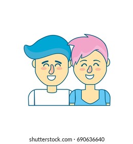nice couple with hairstyle design