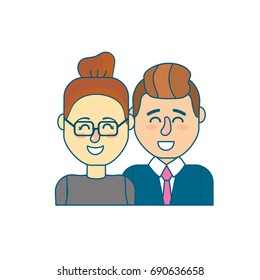 nice couple with hairstyle design