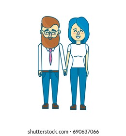 nice couple with hairstyle design