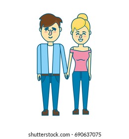 nice couple with hairstyle design