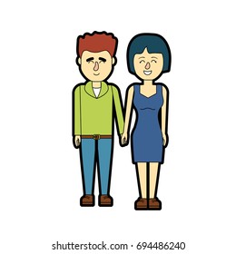 nice couple with hairstyle design