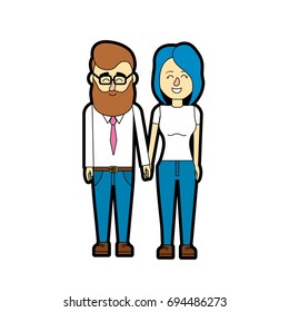 nice couple with hairstyle design