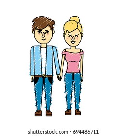 nice couple with hairstyle design