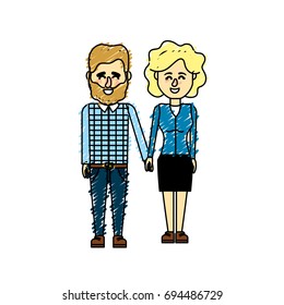 nice couple with hairstyle design