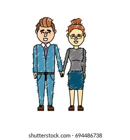 nice couple with hairstyle design