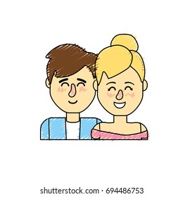 nice couple with hairstyle design