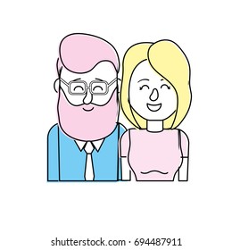 nice couple with hairstyle design