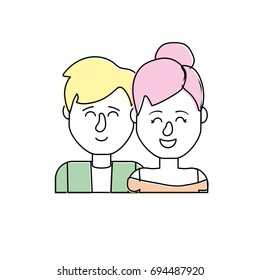 nice couple with hairstyle design