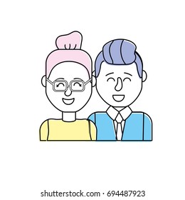 nice couple with hairstyle design