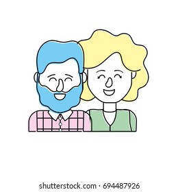 nice couple with hairstyle design