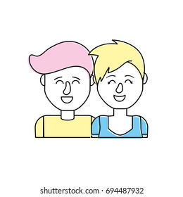 nice couple with hairstyle design