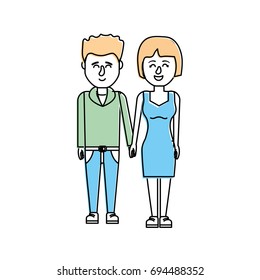 nice couple with hairstyle design