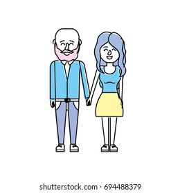 nice couple with hairstyle design