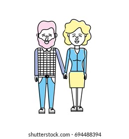 nice couple with hairstyle design