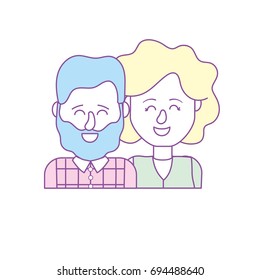 nice couple with hairstyle design
