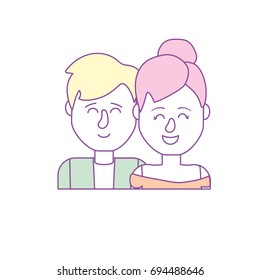 nice couple with hairstyle design