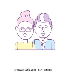 nice couple with hairstyle design