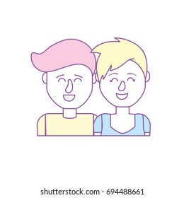 nice couple with hairstyle design