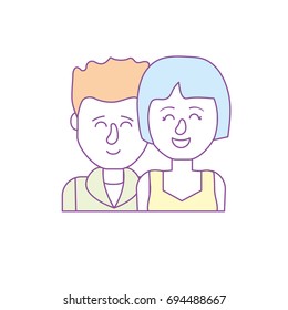 nice couple with hairstyle design