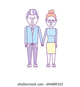 nice couple with hairstyle design