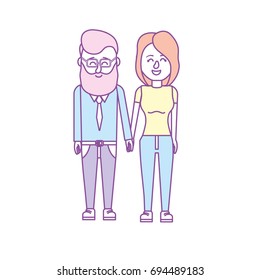 nice couple with hairstyle design