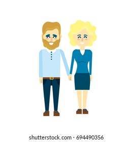 nice couple with hairstyle design