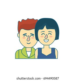 nice couple with hairstyle design