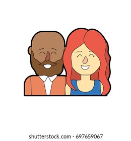 nice couple with hairstyle design