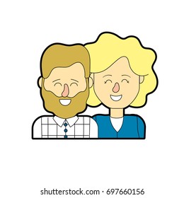 nice couple with hairstyle design