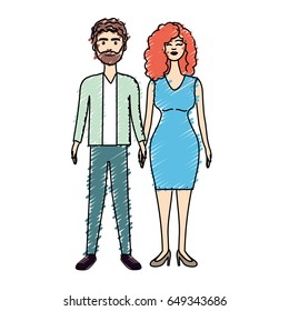 nice couple with hairstyle and elegant wear