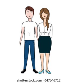 nice couple with hairstyle and wear