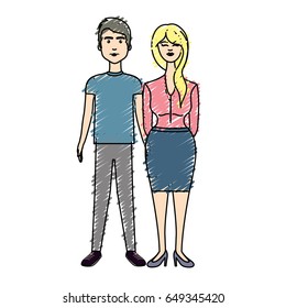 nice couple with hairstyle and wear