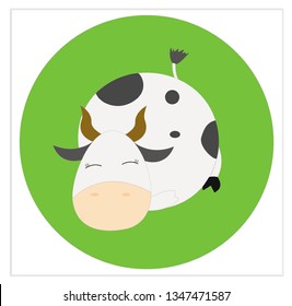 A nice cow resting, vector, illustration