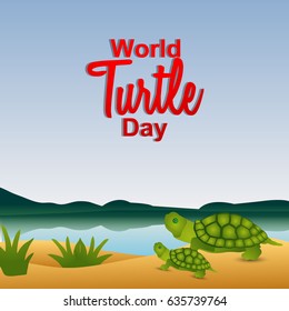 Nice and creative abstract, banner or poster for World Turtle Day on  23rd May.