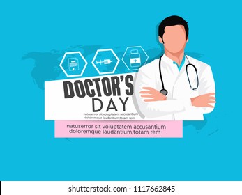  nice creative vector abstract for Doctor's Day with beautiful illustration in a background