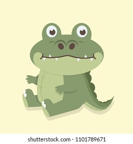 Nice crocodile cartoon vector