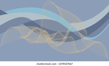Bonitas curvas transitorias, ilustración vectorial de newtral con adición de patrones de tonos fríos y cálidos - belleza de la geometría, adecuado para diferentes tipos de fondo - presentaciones, documentos, video, como